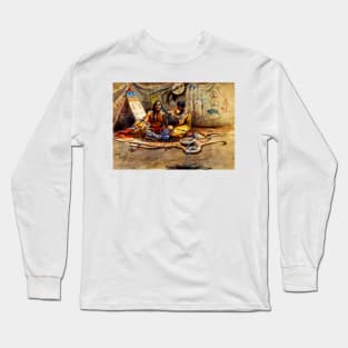 “Indian Beauty Parlor” by Charles M Russell Long Sleeve T-Shirt